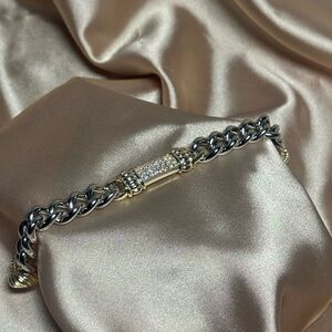 Elegant Silver and Gold Chain Bracelet